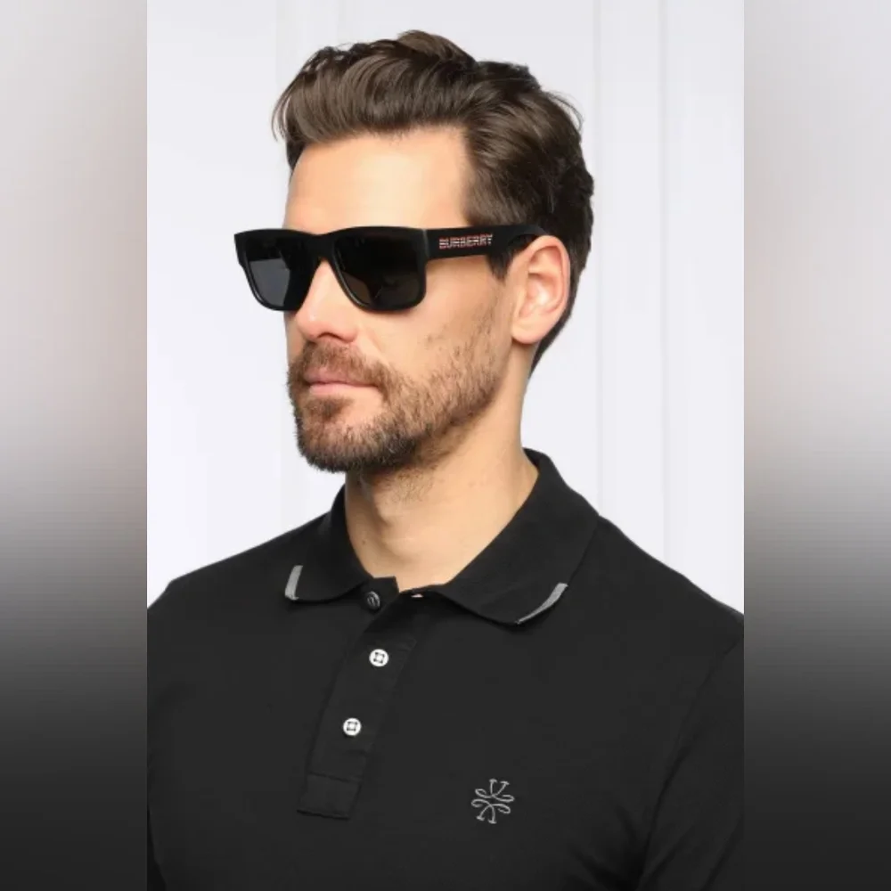 💯 BE 4396U Authentic New BURBERRYWren Polarized Dark Grey Browline Men's